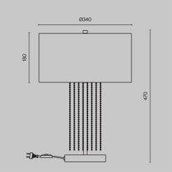 MAYTONI Lampa stołowa Impressive 40W E27 MOD151TL-01G