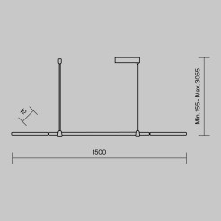 MAYTONI Lampa wisząca Halo 48W LED 2200lm 3000-4000K 80 CRI  MOD005PL-L48BK