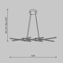 MAYTONI Lampa wisząca Halo 40W LED 1400lm 2600-3500K 80 CRI  MOD244PL-L50BSK