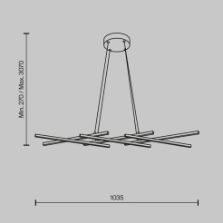 MAYTONI Lampa wisząca Halo 40W LED 800lm 3000-4000K 80 CRI  MOD244PL-L50BK