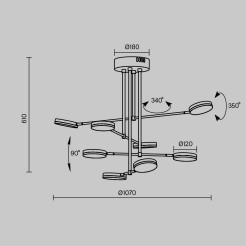 MAYTONI Lampa wisząca Fad 49W LED 2600lm 3000K 80 CRI  MOD070PL-L48B3K