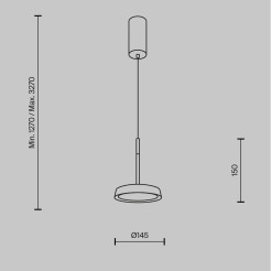 MAYTONI Lampa wisząca El 12W LED 800lm 3000K 80 CRI  MOD041PL-L15WG3K
