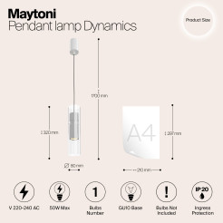 MAYTONI Lampa wisząca Dynamics 50W GU10 MOD326PL-01W