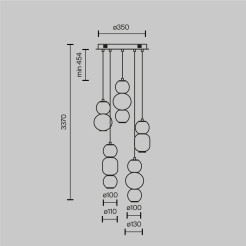 MAYTONI Lampa wisząca Drop 80W LED 9300lm 3000K 80 CRI  MOD273PL-L80G3K