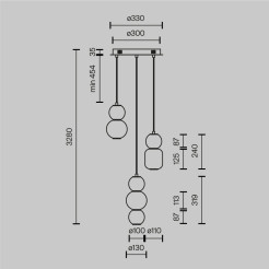 MAYTONI Lampa wisząca Drop 33W LED 4000lm 3000K 80 CRI  MOD273PL-L33G3K