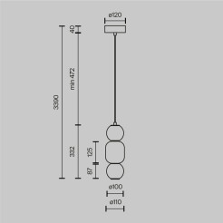 MAYTONI Lampa wisząca Drop LED 3000K 2000lm MOD273PL-L16G3K