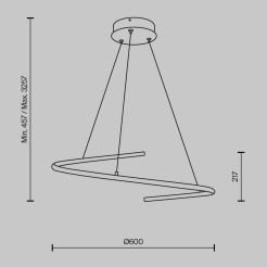 MAYTONI Lampa wisząca Curve 31W LED 1600lm 3000-4000K 80 CRI  MOD242PL-L33BK