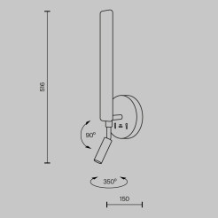 MAYTONI Lampa ścienna (kinkiet) Combo LED 3000-6000K 550lm MOD214WL-L8B3K1