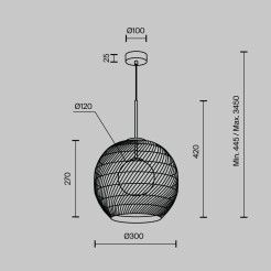MAYTONI Lampa wisząca Cane 28W G9 MOD204PL-01B1