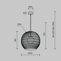 MAYTONI Lampa wisząca Cane 28W G9 MOD204PL-01B