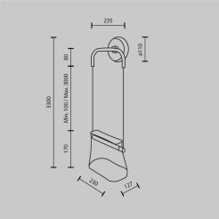 MAYTONI Lampa ścienna (kinkiet) Cabaret 8W LED 850lm 3000K 80 CRI  MOD170WL-L8BS3K1