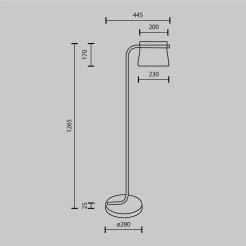 MAYTONI Lampa podłogowa Cabaret 8W LED 850lm 3000K 80 CRI  MOD170FL-L8BS3K
