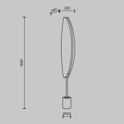 MAYTONI Lampa podłogowa Breeze 33W LED 1980lm 3000K 80 CRI Dimmable  MOD281FL-L33BS3K