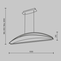 MAYTONI Lampa wisząca Breeze 34W LED 2040lm 3000K 80 CRI  MOD281PL-L34BS3K