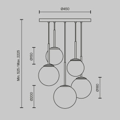 MAYTONI Lampa wisząca Basic form 40W E14 MOD321PL-05B