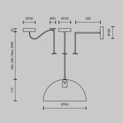 MAYTONI Lampa wisząca Basic colors 40W E27 MOD168PL-01BG