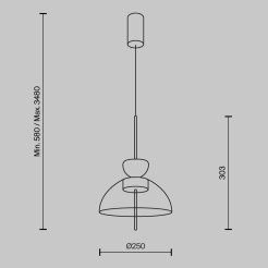 MAYTONI Lampa wisząca Bangkok 12W LED 1200lm 3000K 80 CRI  MOD185PL-L11B3K2