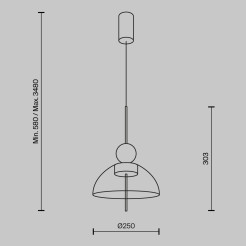 MAYTONI Lampa wisząca Bangkok 12W LED 1200lm 3000K 80 CRI  MOD185PL-L11B3K1