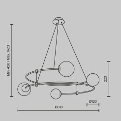 MAYTONI Lampa wisząca Balance 40W G9 MOD317PL-04G