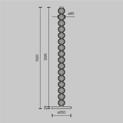 MAYTONI Lampa podłogowa Amulet 33W LED 1550lm 3000K 80 CRI  MOD555FL-L23G3K