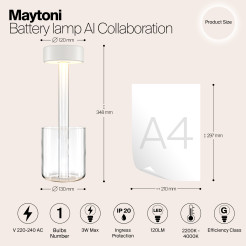 MAYTONI Lampa stołowa AI Collaboration 3W LED 120lm 2200-4000K 82 CRI Dimmable  MOD229TL-L3W3K1