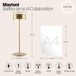 MAYTONI Lampa stołowa AI Collaboration 3W LED 120lm 2200-4000K 82 CRI Dimmable  MOD229TL-L3G3K2