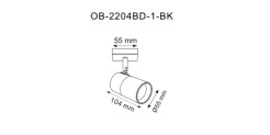 OB-2204BD-1-BK FORI KINKIET CZARNY-ZŁOTY/BLACK-GOLD