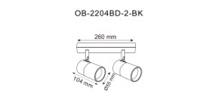 OB-2204BD-2-BK FORI LISTWA CZARNA-ZŁOTA/BLACK-GOLD