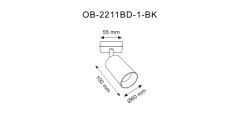 OB-2211BD-1-BK REN KINKIET CZARNY/BLACK