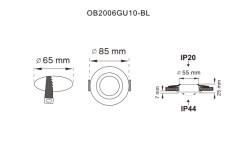 OB2006GU10-BL FINN OPRAWA SUFITOWA CZARNA/BLACK