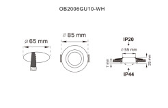 OB2006GU10-WH FINN OPRAWA SUFITOWA BIAŁA/WHITE