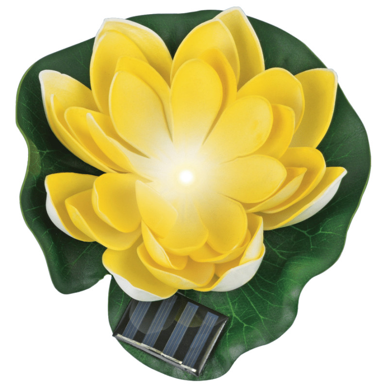 SW-5033-Y DEKORACJA ZEWNĘTRZNA SOLARNA LED KWIAT LOTOSU ŻÓŁTY/YELLOW
