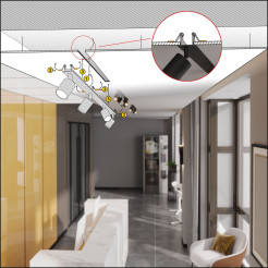 NEX BLACK 4XGU10 LAMPA SUFITOWA PODTYNKOWA 10801