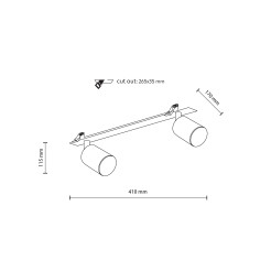 NEX WHITE 2XGU10 LAMPA SUFITOWA PODTYNKOWA 10803