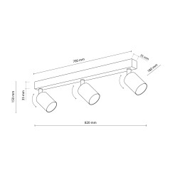 NEX WHITE 3XGU10 LAMPA SUFITOWA 10788