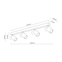 NEX BLACK 4XGU10 LAMPA SUFITOWA 10792