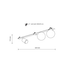 VOX 3 X GU10 / G9 LAMPA SUFITOWA PODTYNKOWA 10928