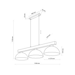 OSLO SABIA LAMPA WISZĄCA 3XE27 11012