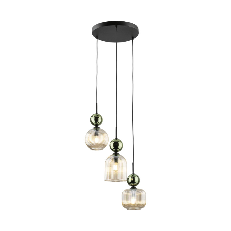 SOPHIA GREEN COGNAC LAMPA WISZĄCA 3XE14 11148