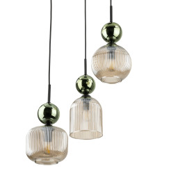 SOPHIA GREEN COGNAC LAMPA WISZĄCA 3XE14 11148