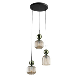 SOPHIA GREEN COGNAC LAMPA WISZĄCA 3XE14 11148