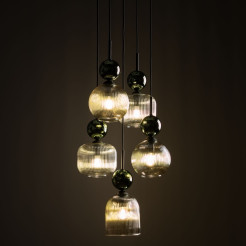 SOPHIA GREEN COGNAC LAMPA WISZĄCA 5XE14 11149