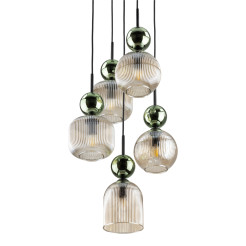 SOPHIA GREEN COGNAC LAMPA WISZĄCA 5XE14 11149