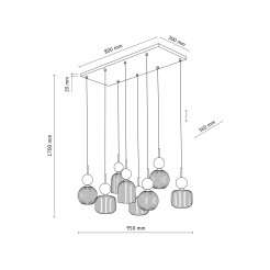 SOPHIA GREEN COGNAC LAMPA WISZĄCA 8XE14 11151
