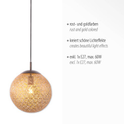 2420-48 GRETA LAMPA WISZĄCA RDZA/ZŁOTY