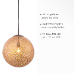 2421-48 GRETA LAMPA WISZĄCA RDZA/ZŁOTY