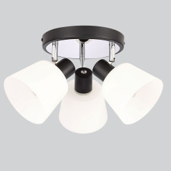 Lampa sufitowa BILOBA plafon biało-czarna 3x40W E14 białe klosze szklane nowoczesne oświetlenie do salonu sypialni kuchni korytarza przedpokoju 98-49087
