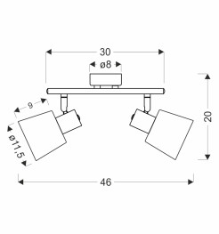 Lampa sufitowa GINKO  szara 2x40W E14 klasyczny styl uniwersalne oświetlenie do salonu sypialni kuchni przedpokoju 92-49094