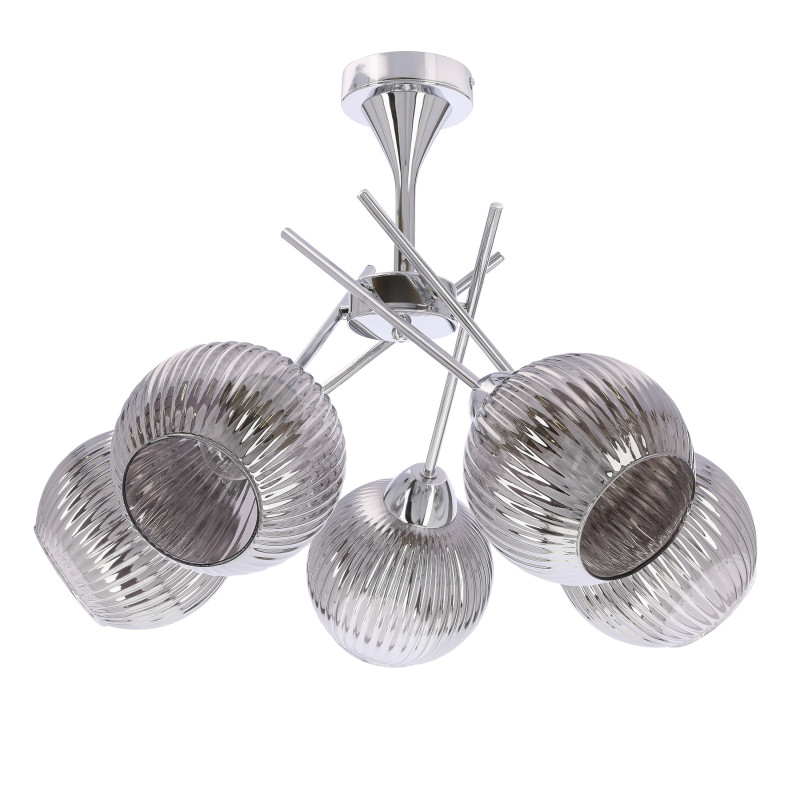Lampa wisząca CESAR srebrna 5x40W E27 nowoczesna elegancja do salonu jadalni sypialni 35-48370
