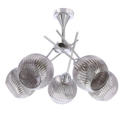 Lampa wisząca CESAR srebrna 5x40W E27 nowoczesna elegancja do salonu jadalni sypialni 35-48370